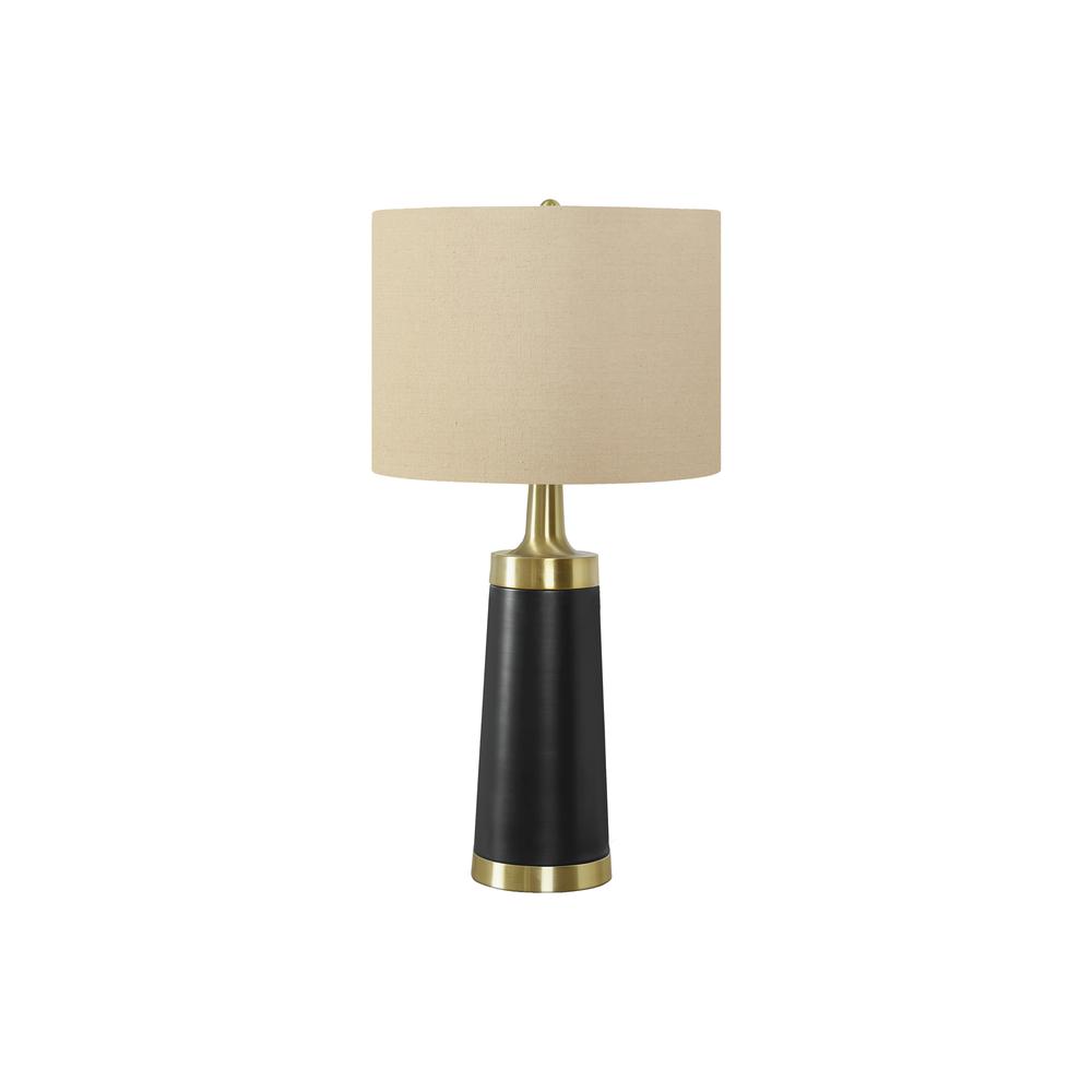 Lighting, 28''H, Table Lamp, Black Metal, Beige Shade, Contemporary - Monarch