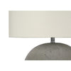 =''Lighting, 20''''H, Table Lamp, Grey Concrete, Ivory / Cream Shade, Contemporary - Monarch