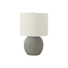 =''Lighting, 20''''H, Table Lamp, Grey Concrete, Ivory / Cream Shade, Contemporary - Monarch