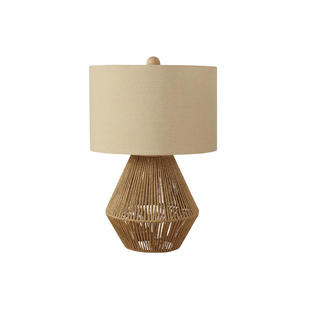 Lighting, 22''H, Table Lamp, Brown Rope, Beige Shade, Transitional - Monarch