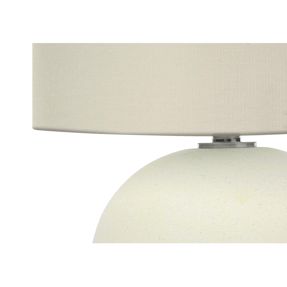 =''Lighting, 18''''H, Table Lamp, Ivory / Cream Shade, Cream Ceramic, Contemporary - Monarch