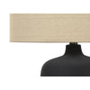 Lighting, 24''H, Table Lamp, Black Ceramic, Beige Shade, Contemporary - Monarch