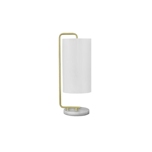 Lighting, 20''H, Table Lamp, White Marble, Ivory / Cream Shade, Contemporary - Monarch