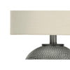 Lighting, 19''H, Table Lamp, Grey Resin, Ivory / Cream Shade, Modern - Monarch