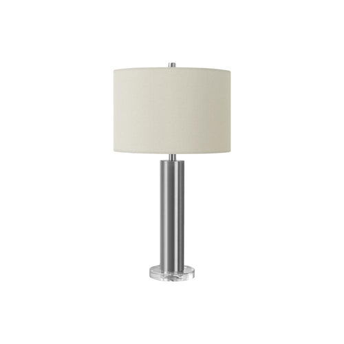 Lighting, 28''H, Table Lamp, Nickel Metal, Ivory / Cream Shade, Contemporary - Monarch
