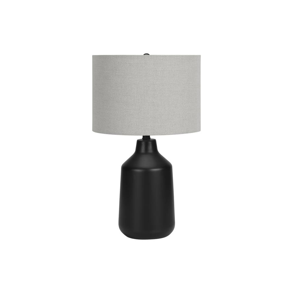 Lighting, 24''H, Table Lamp, Black Concrete, Grey Shade, Contemporary - Monarch