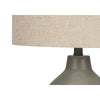 Lighting, 24''H, Table Lamp, Grey Concrete, Beige Shade, Contemporary - Monarch