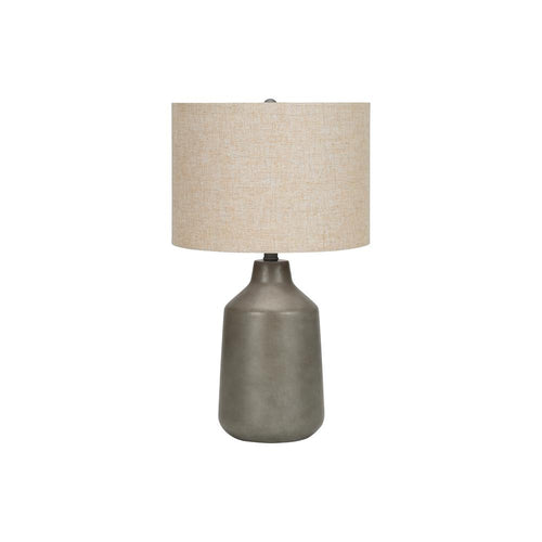 Lighting, 24''H, Table Lamp, Grey Concrete, Beige Shade, Contemporary - Monarch