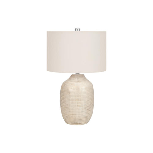 =''Lighting, 26''''H, Table Lamp, Cream Ceramic, Ivory / Cream Shade, Contemporary - Monarch