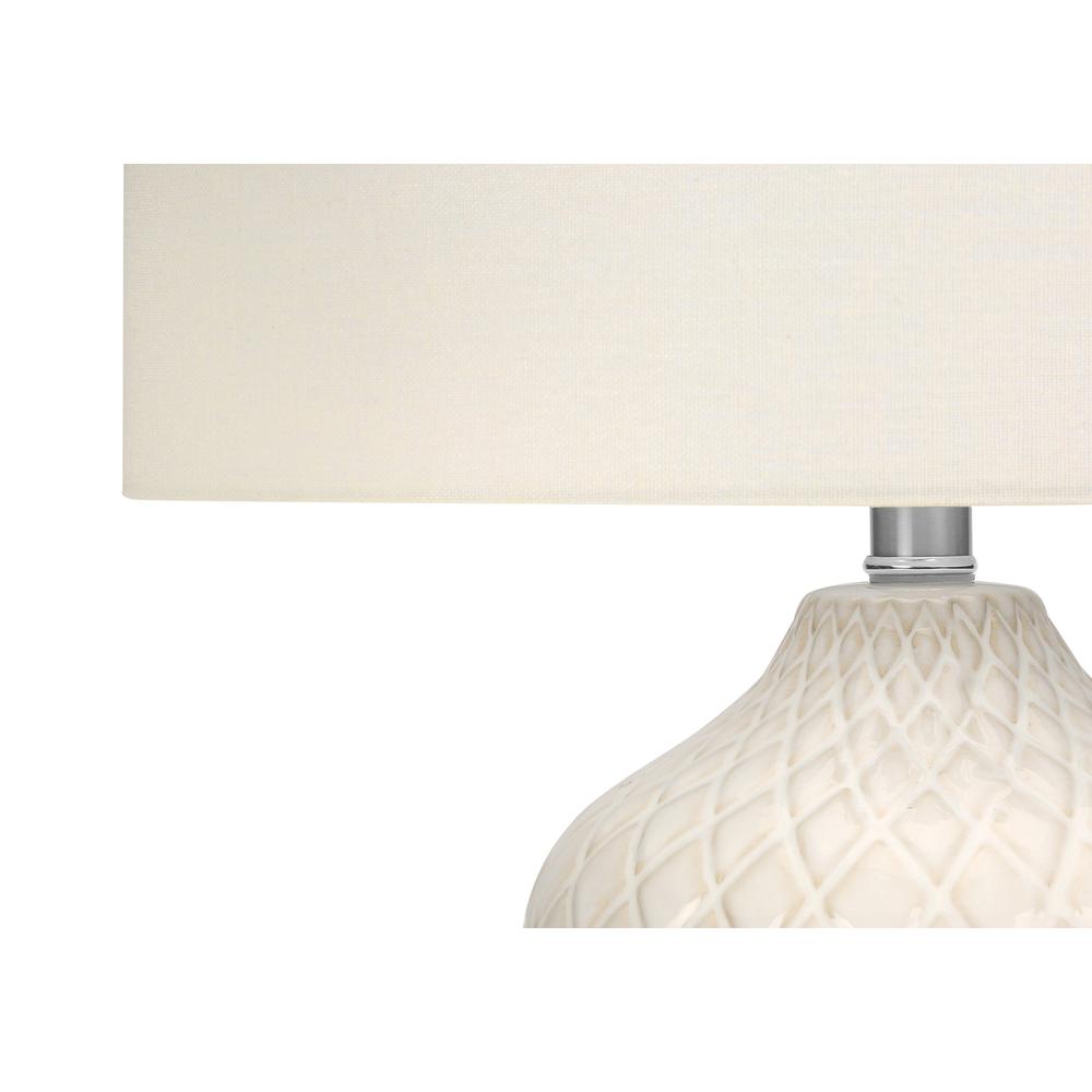 =''Lighting, 25''''H, Table Lamp, Cream Ceramic, Ivory / Cream Shade, Transitional - Monarch