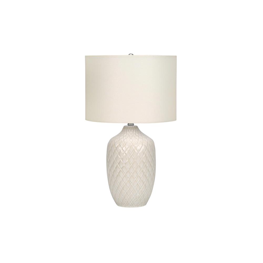 =''Lighting, 25''''H, Table Lamp, Cream Ceramic, Ivory / Cream Shade, Transitional - Monarch