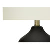 =''Lighting, 22''''H, Table Lamp, Black Ceramic, Ivory / Cream Shade, Transitional - Monarch