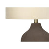 Lighting, 27''H, Table Lamp, Grey Ceramic, Beige Shade, Contemporary - Monarch