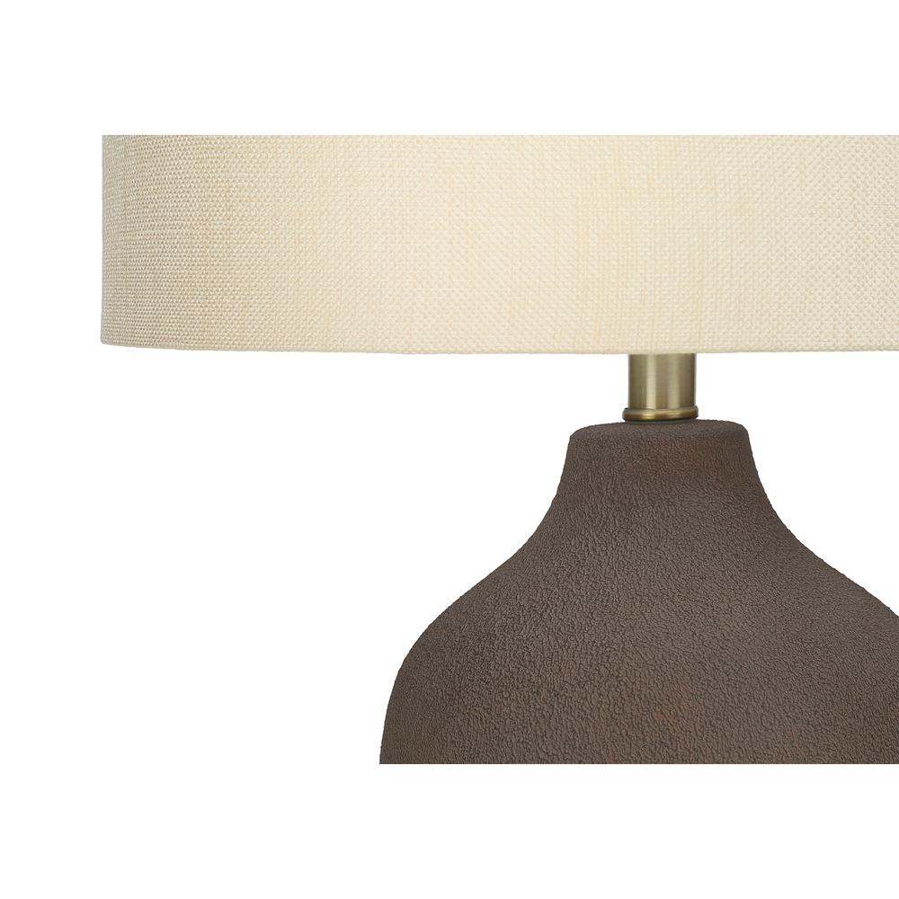 Lighting, 27''H, Table Lamp, Grey Ceramic, Beige Shade, Contemporary - Monarch