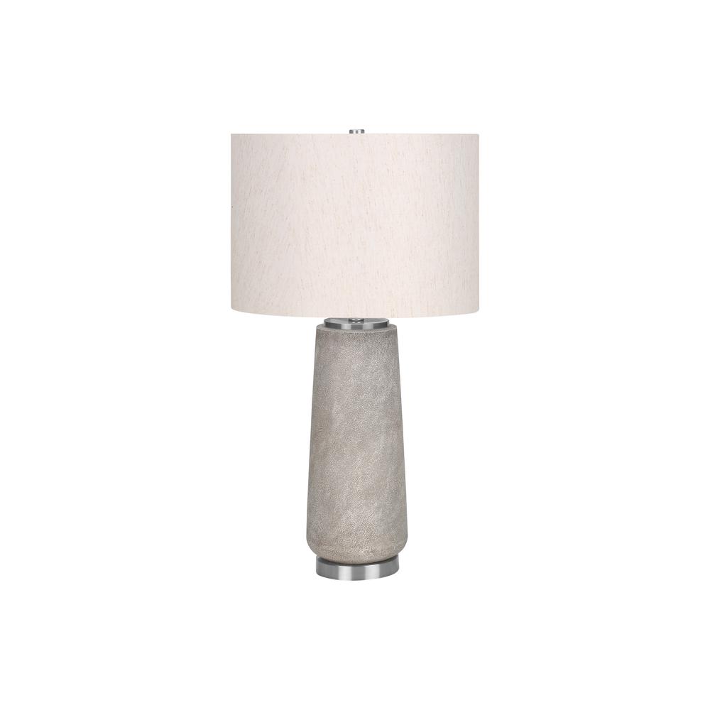 Lighting, 29''H, Table Lamp, Grey Resin, Ivory / Cream Shade, Modern - Monarch