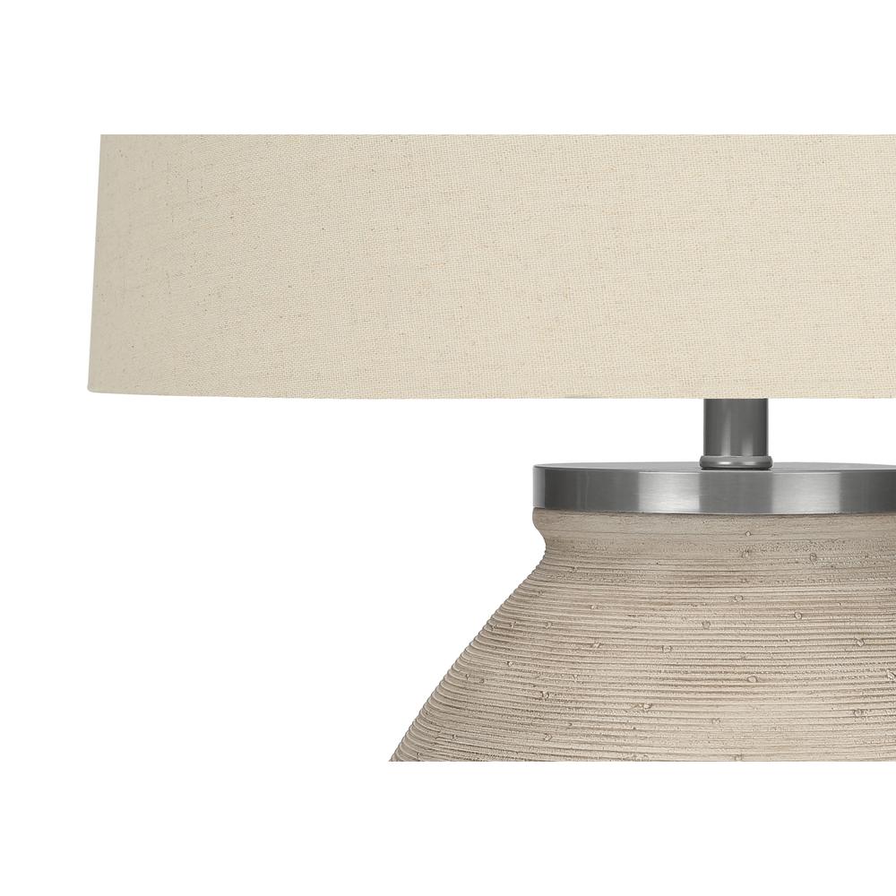 Lighting, 25''H, Table Lamp, Cream Concrete, Beige Shade, Contemporary - Monarch