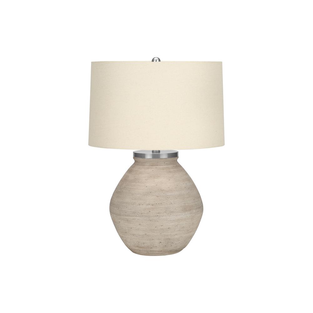 Lighting, 25''H, Table Lamp, Cream Concrete, Beige Shade, Contemporary - Monarch