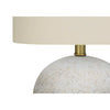 =''Lighting, 20''''H, Table Lamp, Grey Concrete, Ivory / Cream Shade, Contemporary - Monarch