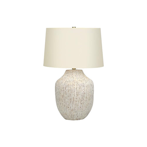 =''Lighting, 26''''H, Table Lamp, Cream Ceramic, Ivory / Cream Shade, Transitional - Monarch