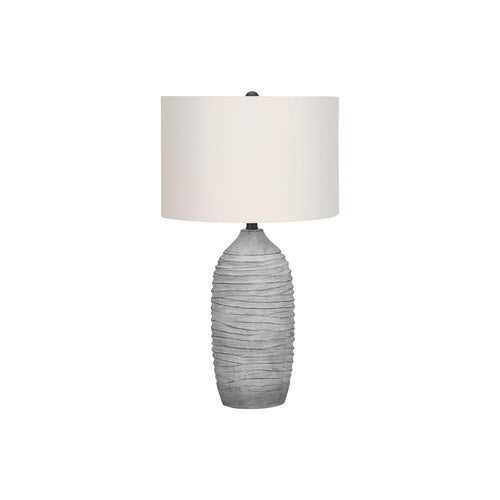 Lighting, 27''H, Table Lamp, Grey Resin, Ivory / Cream Shade, Modern - Monarch