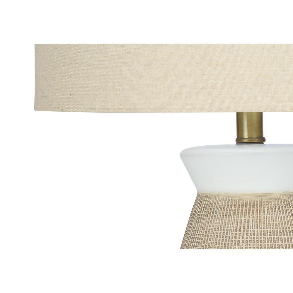 Lighting, 27''H, Table Lamp, Cream Ceramic, Beige Shade, Contemporary - Monarch