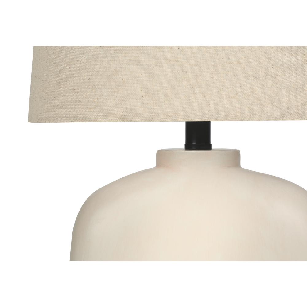Lighting, 25''H, Table Lamp, Cream Resin, Beige Shade, Modern - Monarch