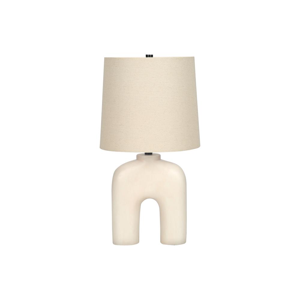 Lighting, 25''H, Table Lamp, Cream Resin, Beige Shade, Modern - Monarch