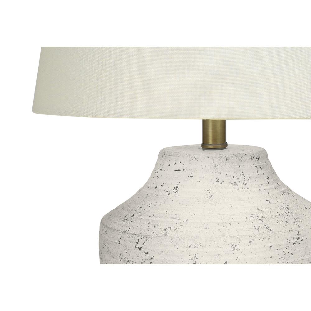 Lighting, 20''H, Table Lamp, Cream Concrete, Ivory / Cream Shade, Modern - Monarch