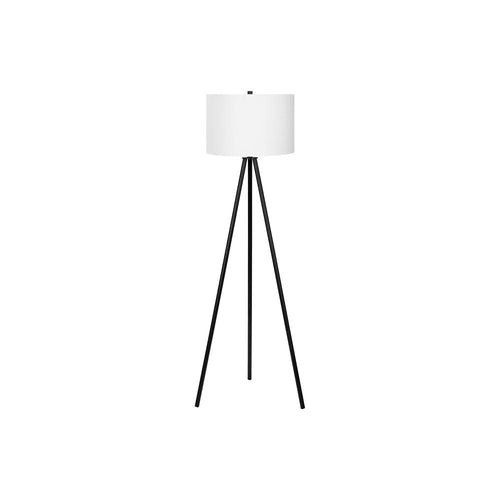 Lighting, 63''H, Floor Lamp, Black Metal, Ivory / Cream Shade, Contemporary - Monarch