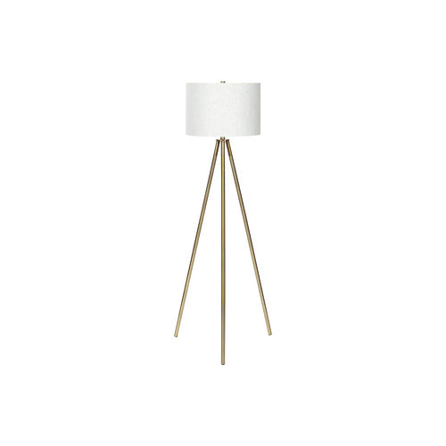 Lighting, 63''H, Floor Lamp, Brass Metal, Ivory / Cream Shade, Contemporary - Monarch