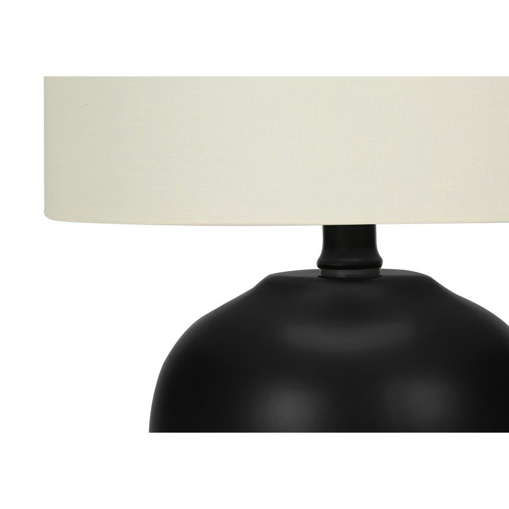 =''Lighting, 17''''H, Table Lamp, Black Ceramic, Ivory / Cream Shade, Transitional - Monarch