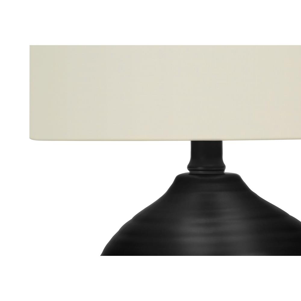 =''Lighting, 17''''H, Table Lamp, Black Ceramic, Ivory / Cream Shade, Transitional - Monarch