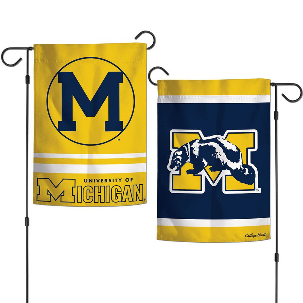 Michigan Wolverines Flag 12x18 Garden Style 2 Sided College Vault Design - Special Order - 7.5