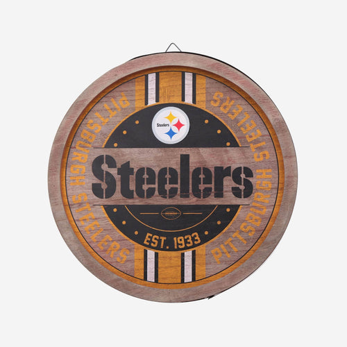 Pittsburgh Steelers Sign Wood Barrel Design - Forever Colllectibles