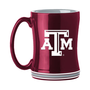 Texas A&M Aggies Coffee Mug 14oz Sculpted Relief Team Color - Logo Brands