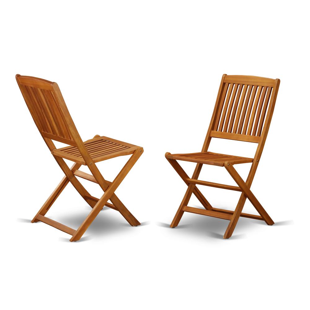 Solid Acacia Wooden Patio folding side Chair -Set of two - East West Furniture