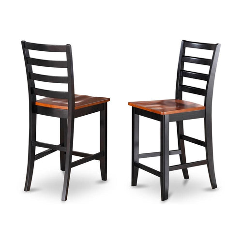 Fairwinds  Stool with  lader  back in Black  &  Cherry,  Set  of  2 - East West Furniture