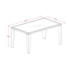Outdoor Wicker Dining Table - Rectangle PE Wicker Table with Glass Top, 36x60 Inch, Natural Linen - East West Furniture