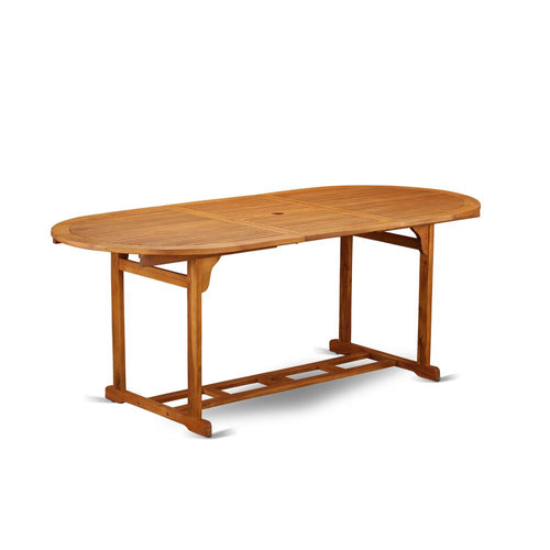 Wooden Patio Table Natural Oil, BBSTXNA - East West Furniture