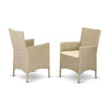 Wicker Patio Chair Cream, HVLC153V - East West Furniture