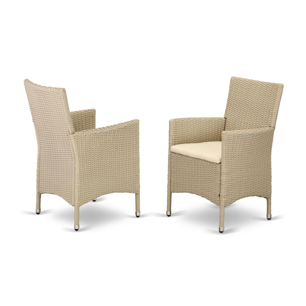 Wicker Patio Chair Cream, HVLC153V - East West Furniture
