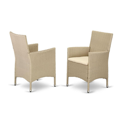 Wicker Patio Chair Cream, HVLC153V - East West Furniture