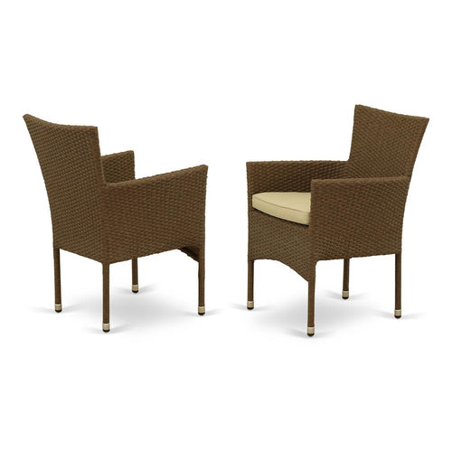 Wicker Patio Chair Brown, BKLC102A - East West Furniture