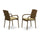 Wicker Patio Chair Brown, JULC102A - East West Furniture