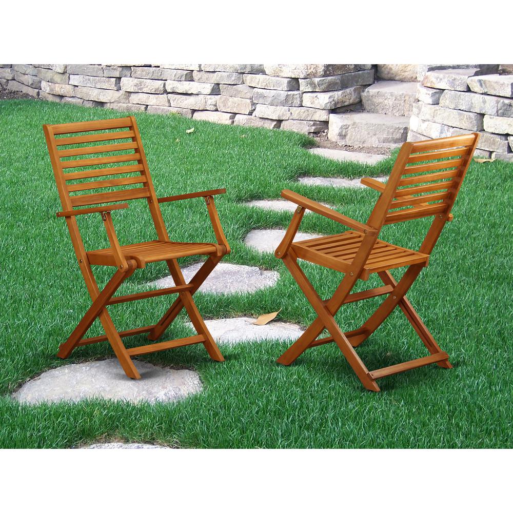 Wooden Patio Chair Natural Oil, BBSCANA - East West Furniture