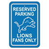 Detroit Lions Sign 12x18 Plastic Reserved Parking Style -
