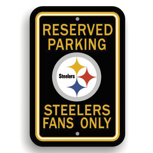 Pittsburgh Steelers Sign 12x18 Plastic Reserved Parking Style -