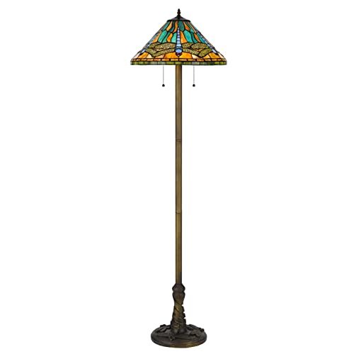 60W X 2 Metal/Resin Tiffany Table Lamp With Pull Chain Switches - Cal Lighting