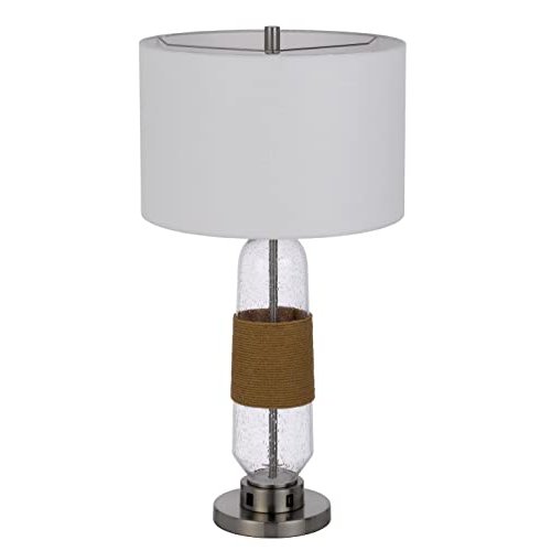 150W 3 Way Everett Bubbled Glass Table Lamp - Cal Lighting