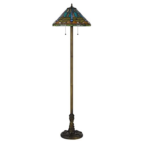 60W X 2 Metal/Resin Tiffany Table Lamp With Pull Chain Switches - Cal Lighting